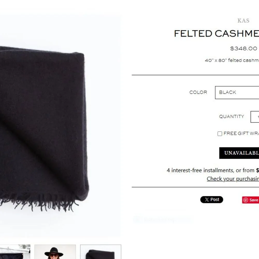 Felted Cashmere Scarf THICK ivory - Picture 16 of 16